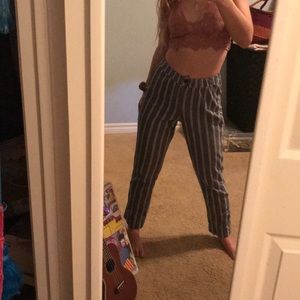 Brandy Melville Striped Navy Pant